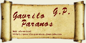 Gavrilo Paranos vizit kartica